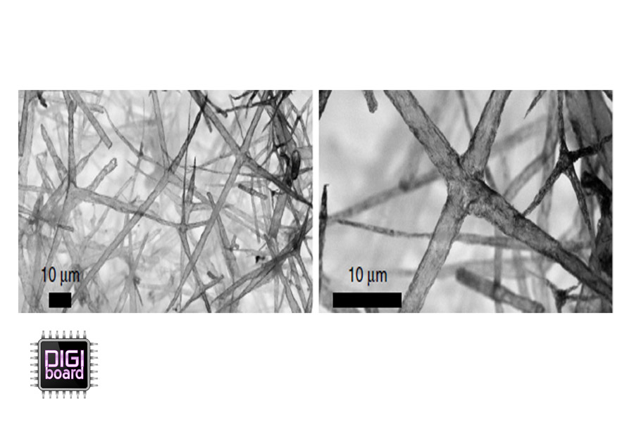 عکس های ریزنگاری شده از نانوساختار بورون-نیترید بعد از انباشت به روش تبخیر شیمیایی(CVD)