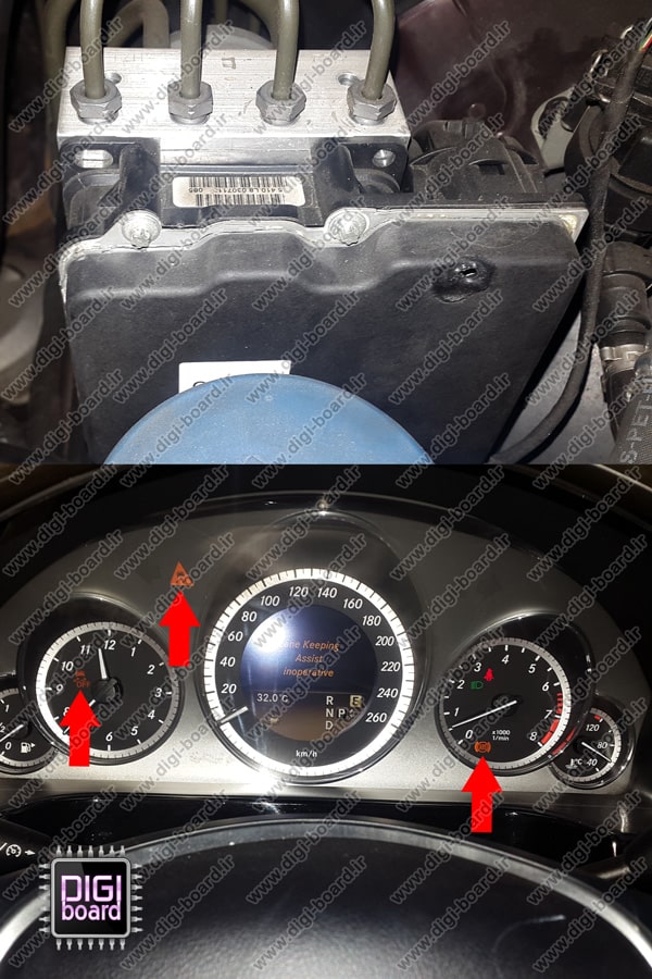 تعمیر ABS ای بی اس و پایداری ESP مرسدس بنز E250 2015