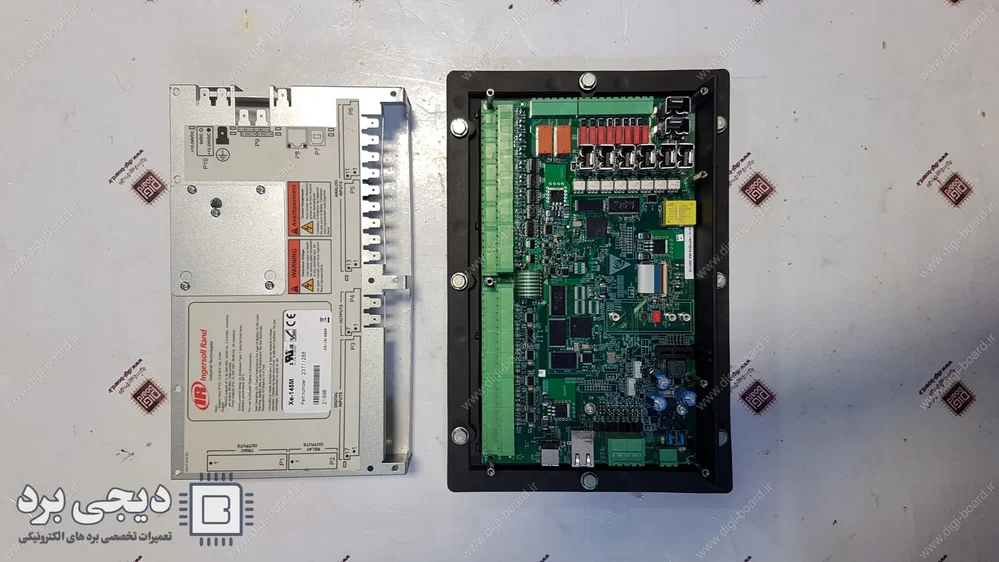 تعمیر کنترلر کمپرسور اسکرو مدل Xe-145M از شرکت اینگرسولرند Ingersoll Rand - دیجی برد