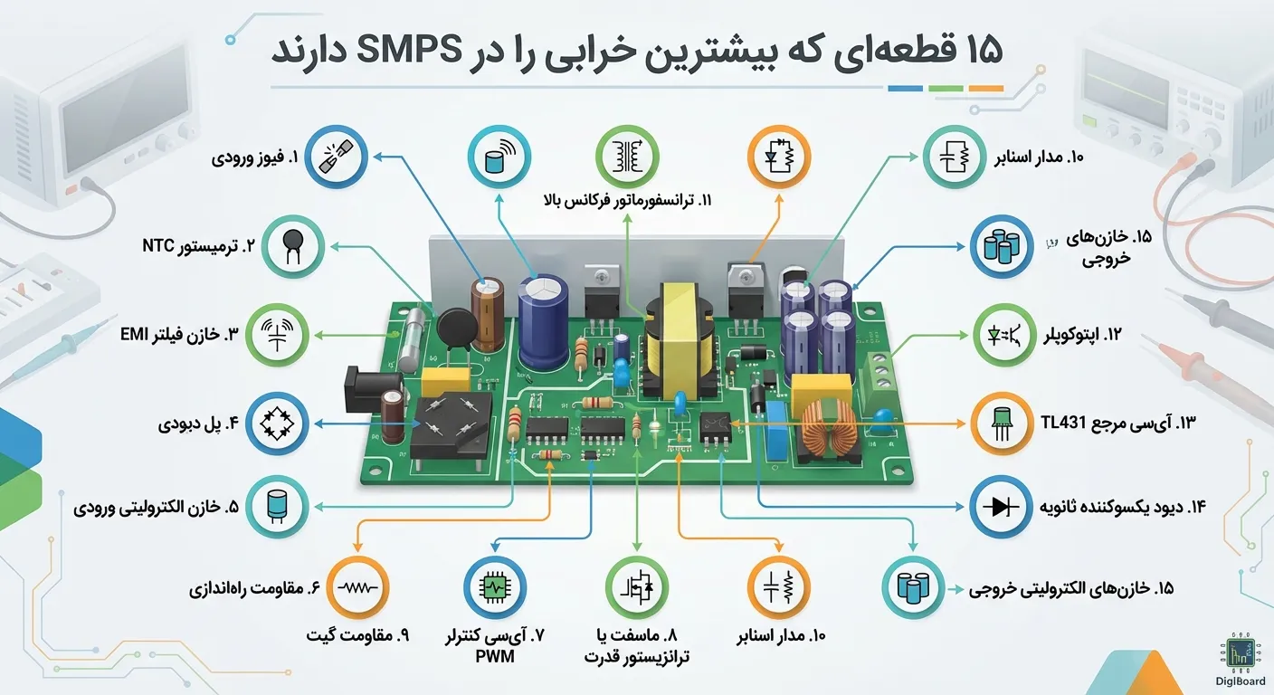 تعمیر منبع تغذیه صنعتی
