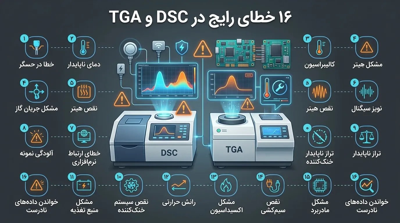۱۶ خطای رایج در DSC و TGA
