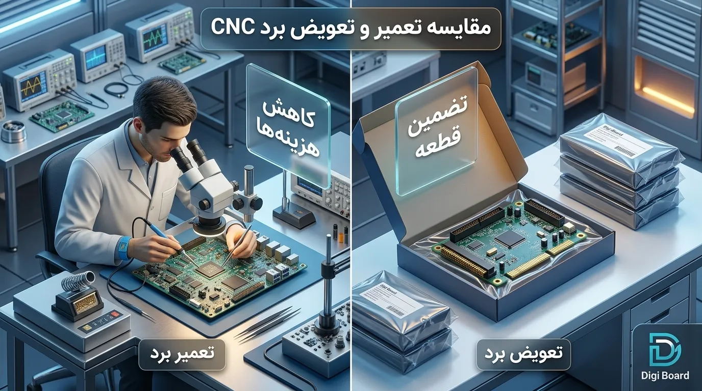 مقایسه تعمیر و تعویض: آیا تعمیر برد CNC منطقی است یا خرید برد جدید؟