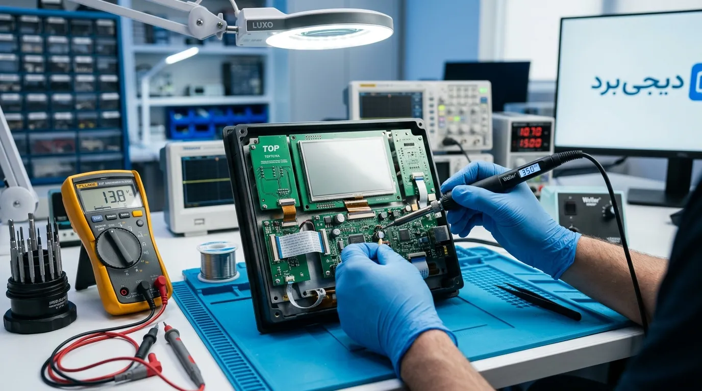 مراحل عملی عیب‌یابی و تعمیر اچ ام آی HMI تاپ TOP