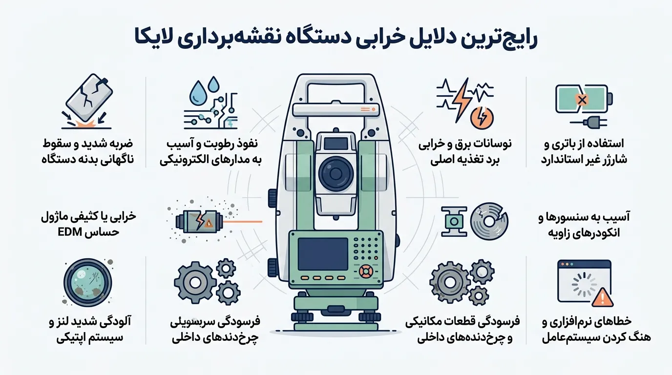 تعمیر دوربین نقشه برداری لایکا Leica