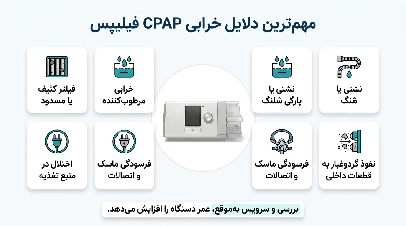 تعمیر دستگاه سی پپ فیلیپس CPAP-PHILIPS
