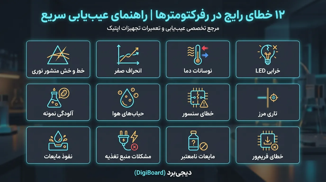 شناسایی ۱۲ خطای رایج در رفرکتومترها (عیبیابی سریع)