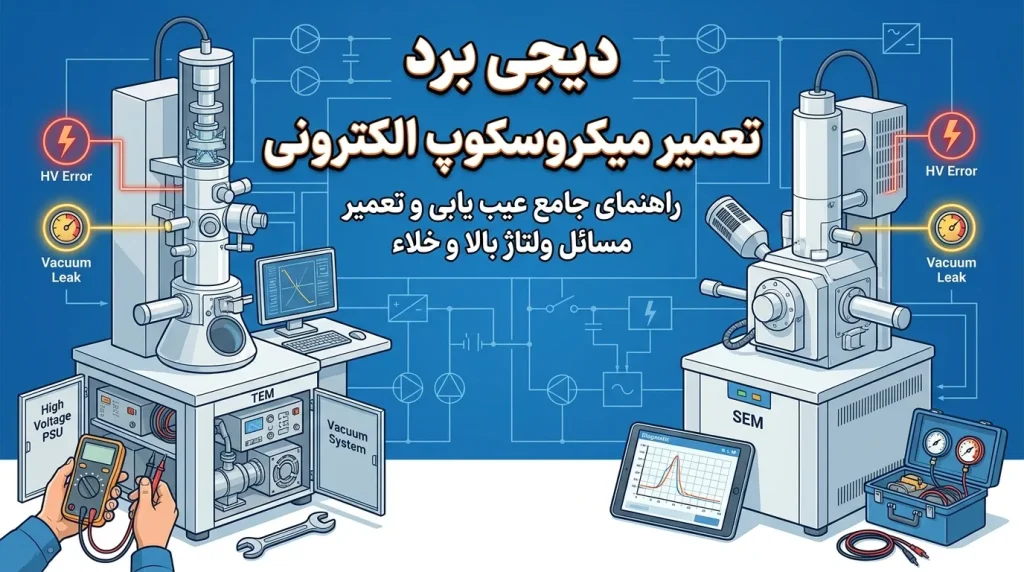 راهنمای جامع تعمیر SEM میکروسکوپ الکترونی و TEM | عیب‌یابی ولتاژ بالا و خلأ