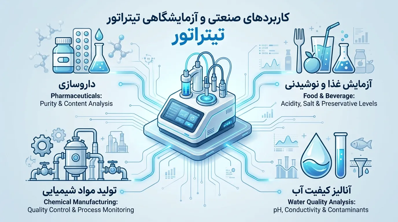 کاربردهای صنعتی و آزمایشگاهی تیتراتور